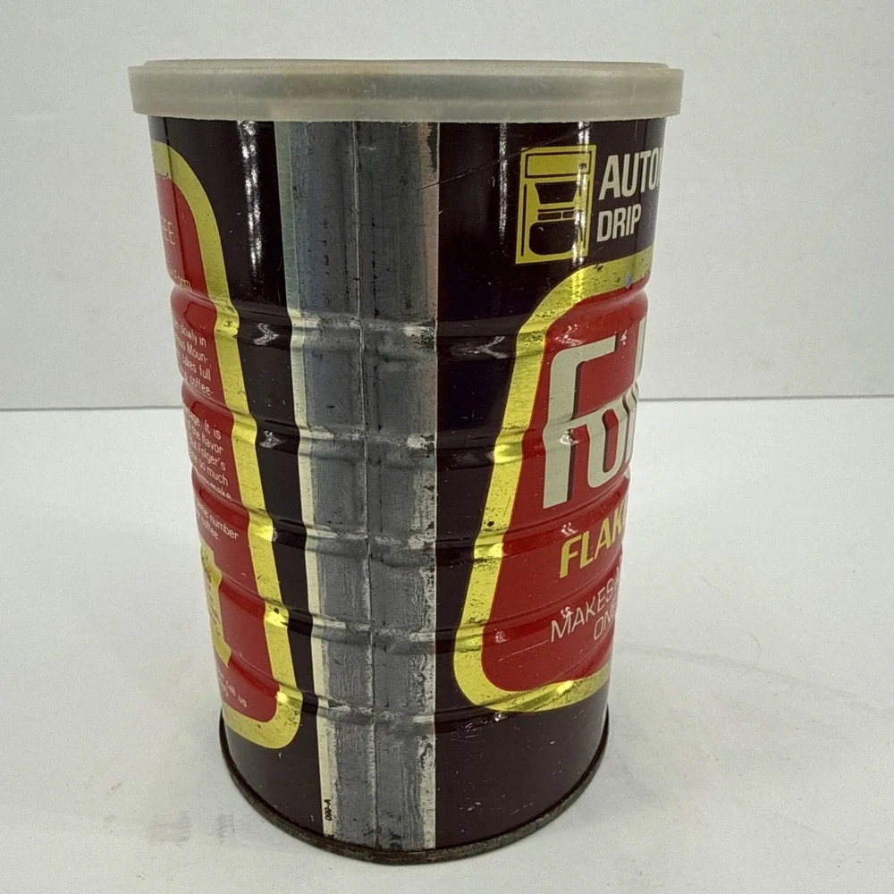 Vtg Advertisement Folgers Coffee Metal Can Cincinnati Ohio 13OZ